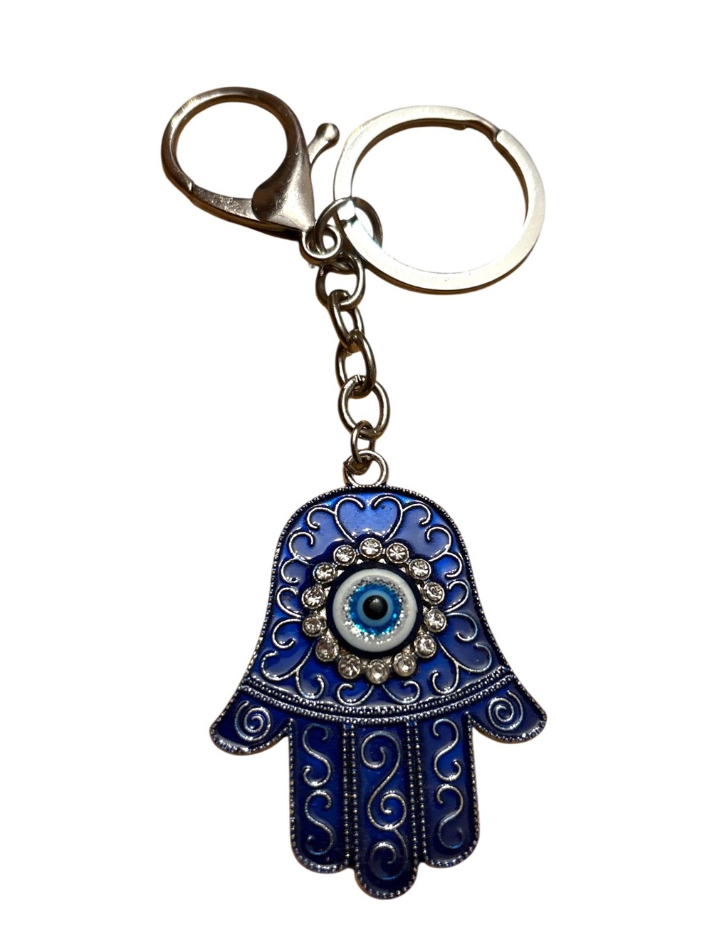 Blue Hamsa Hand Evil Eye Bag Charm Keychain NWOT - Picture 3 of 3